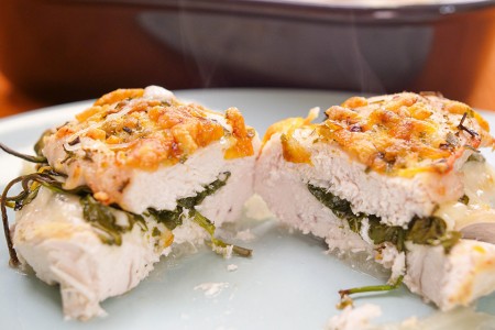 Peitos de Frango com Espinafres no Micro-ondas Air Fryer