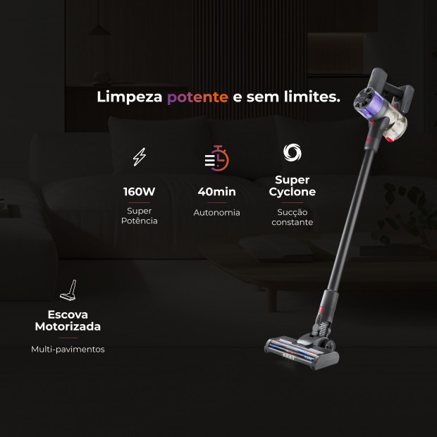 Aspirador Vertical ProClean 40 Sem Fios 1644FL Aspirador Vertical ProClean 40 Sem Fios 1644FL