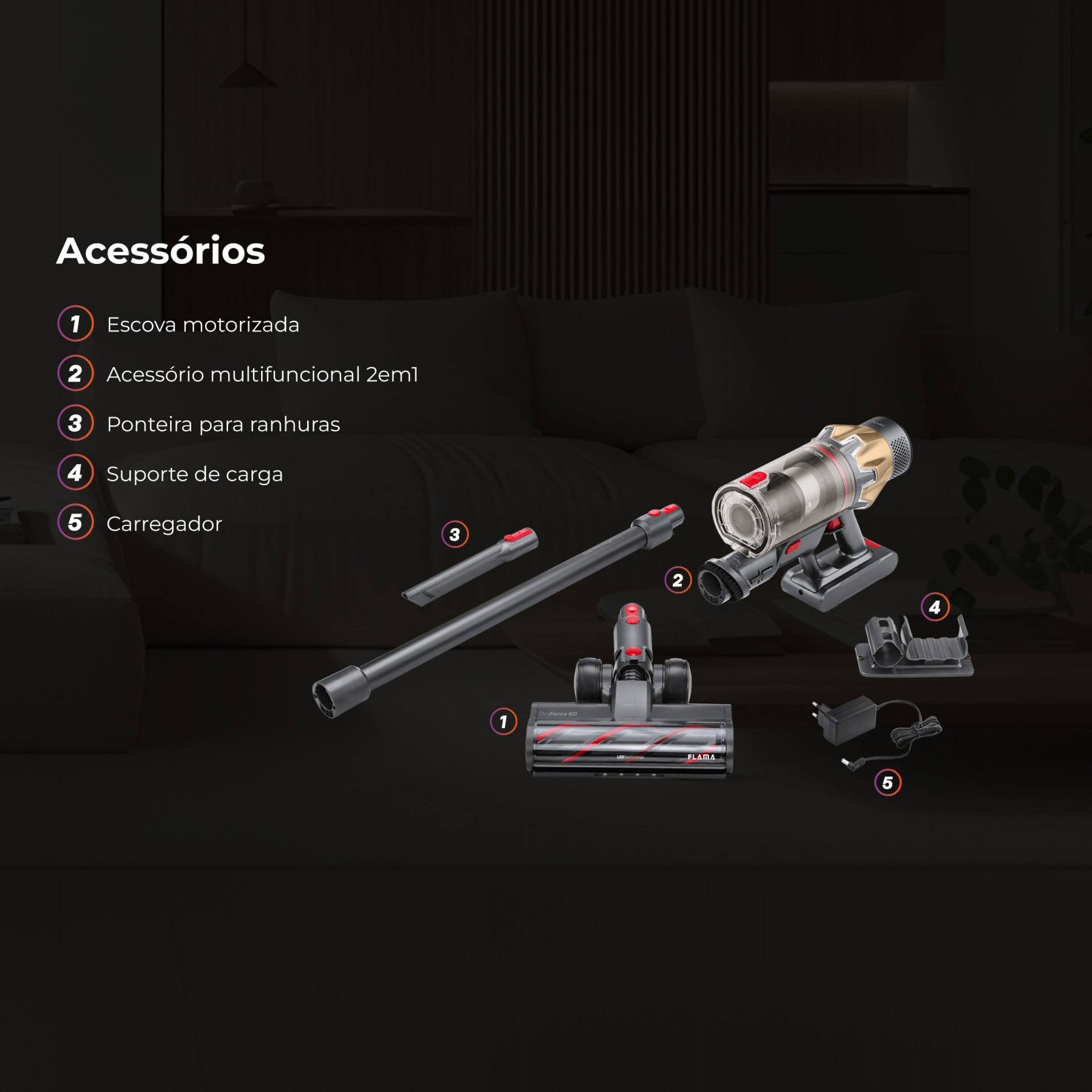 Aspirador Vertical ProForce 60 Sem Fios 1645FL