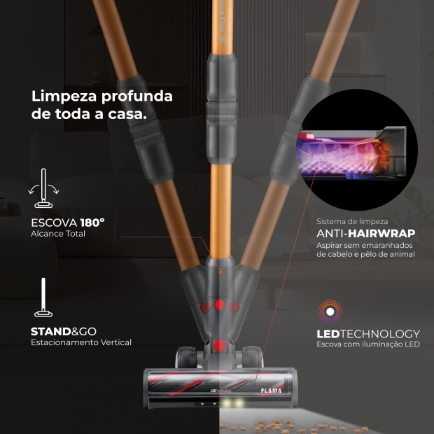 Aspirador Vertical ProForce Flex 75 Sem Fios 1647FL Aspirador Vertical ProForce Flex 75 Sem Fios 1647FL