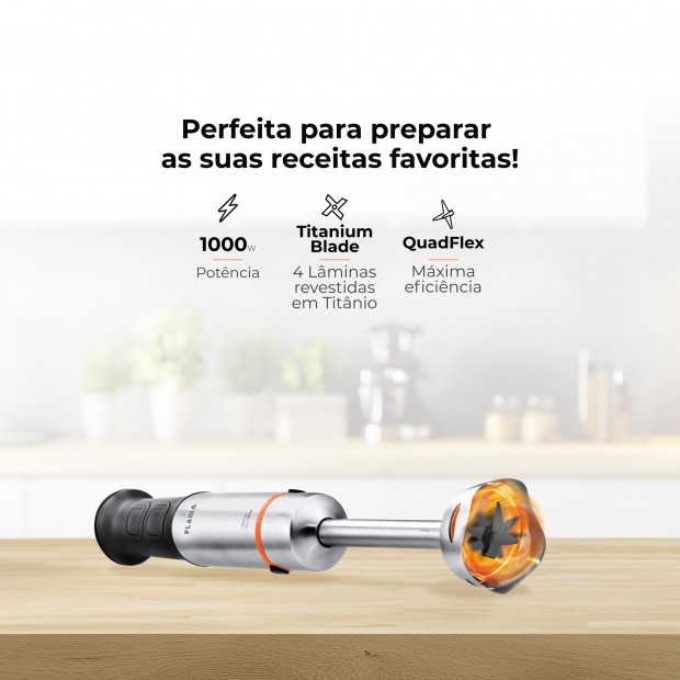 Varinha Mágica BlendPro QuadFlex TitaniumBlade 1000W 2042FL Varinha Mágica BlendPro QuadFlex TitaniumBlade 1000W 2042FL