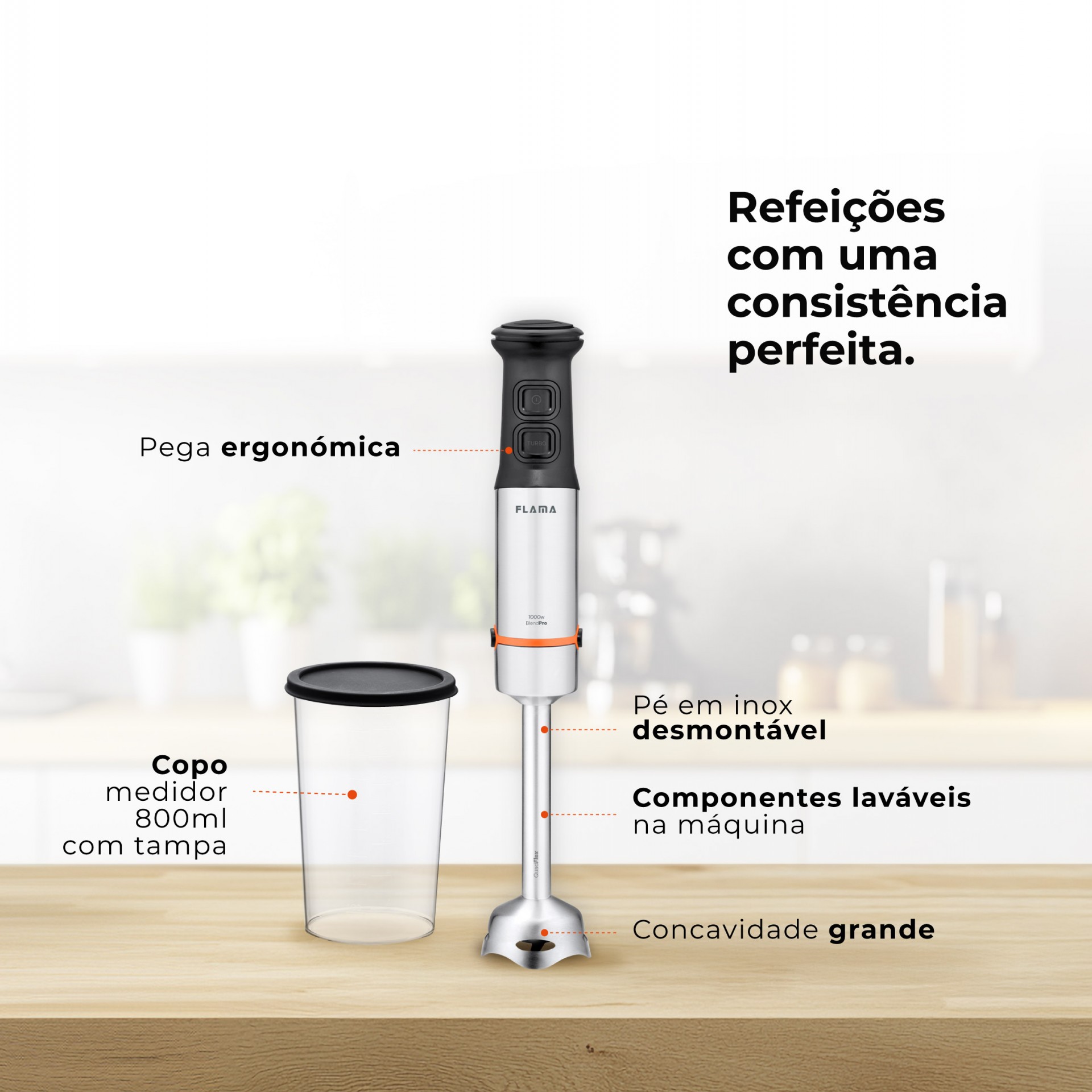 Varinha Mágica BlendPro QuadFlex TitaniumBlade 1000W 2042FL