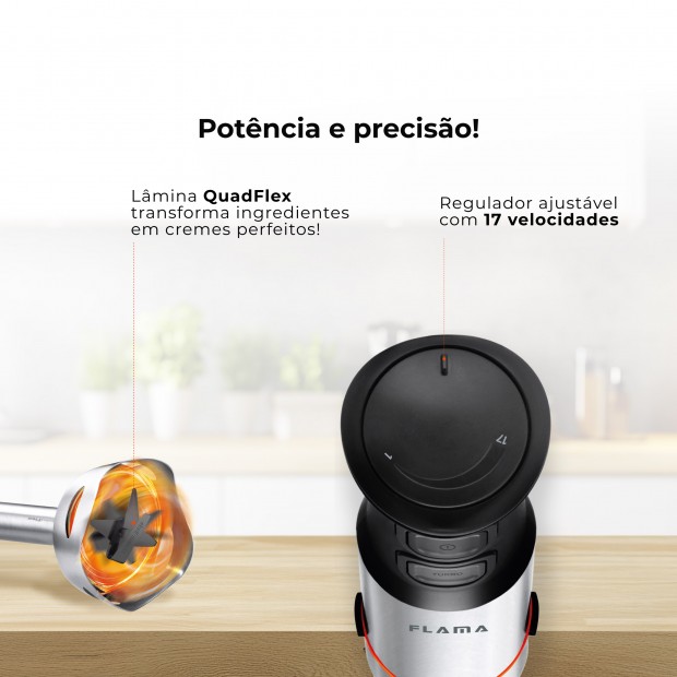 Varinha Mágica BlendPro QuadFlex TitaniumBlade 1000W 2042FL Varinha Mágica BlendPro QuadFlex TitaniumBlade 1000W 2042FL