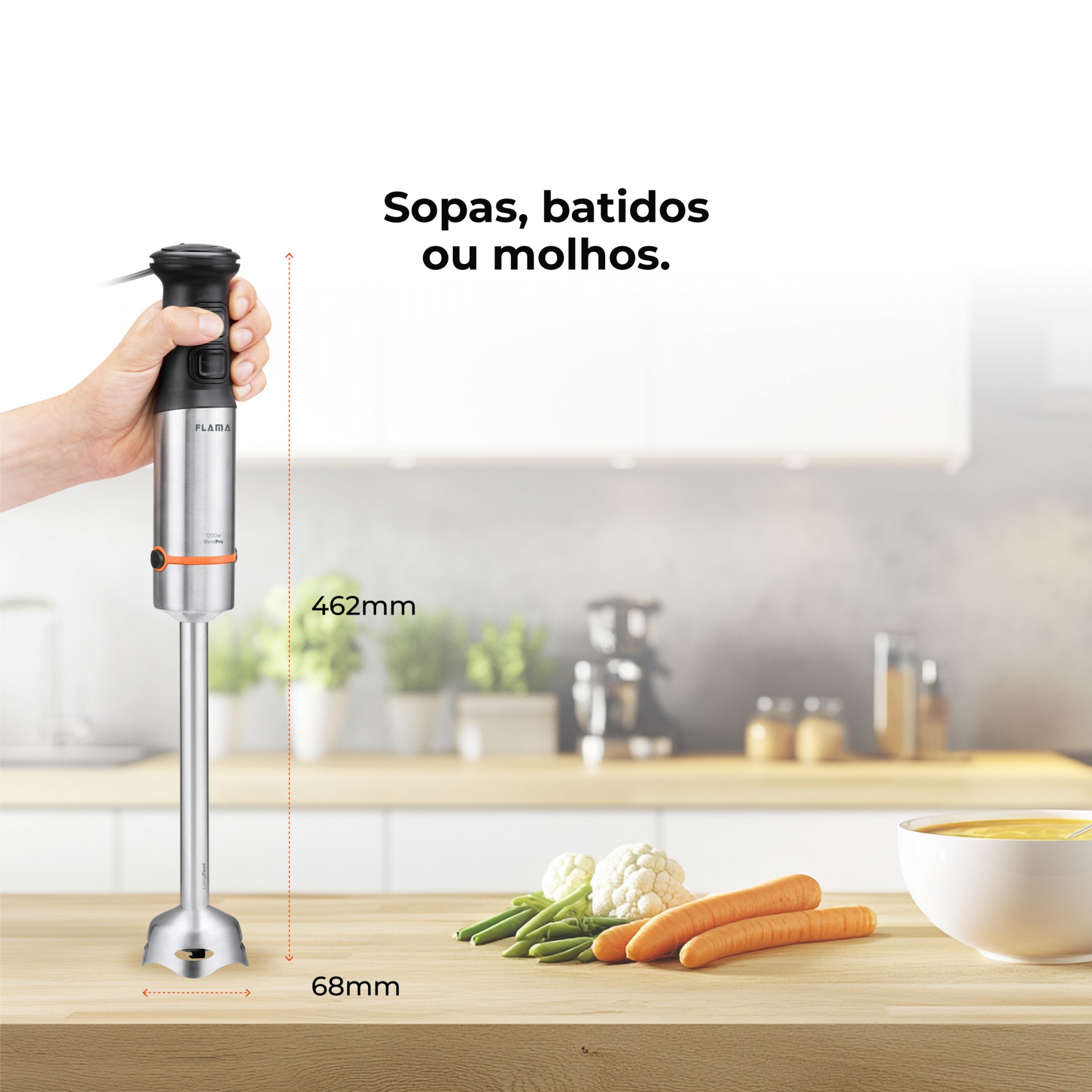 Varinha Mágica BlendPro QuadFlex LongFoot 1200W 2043FL