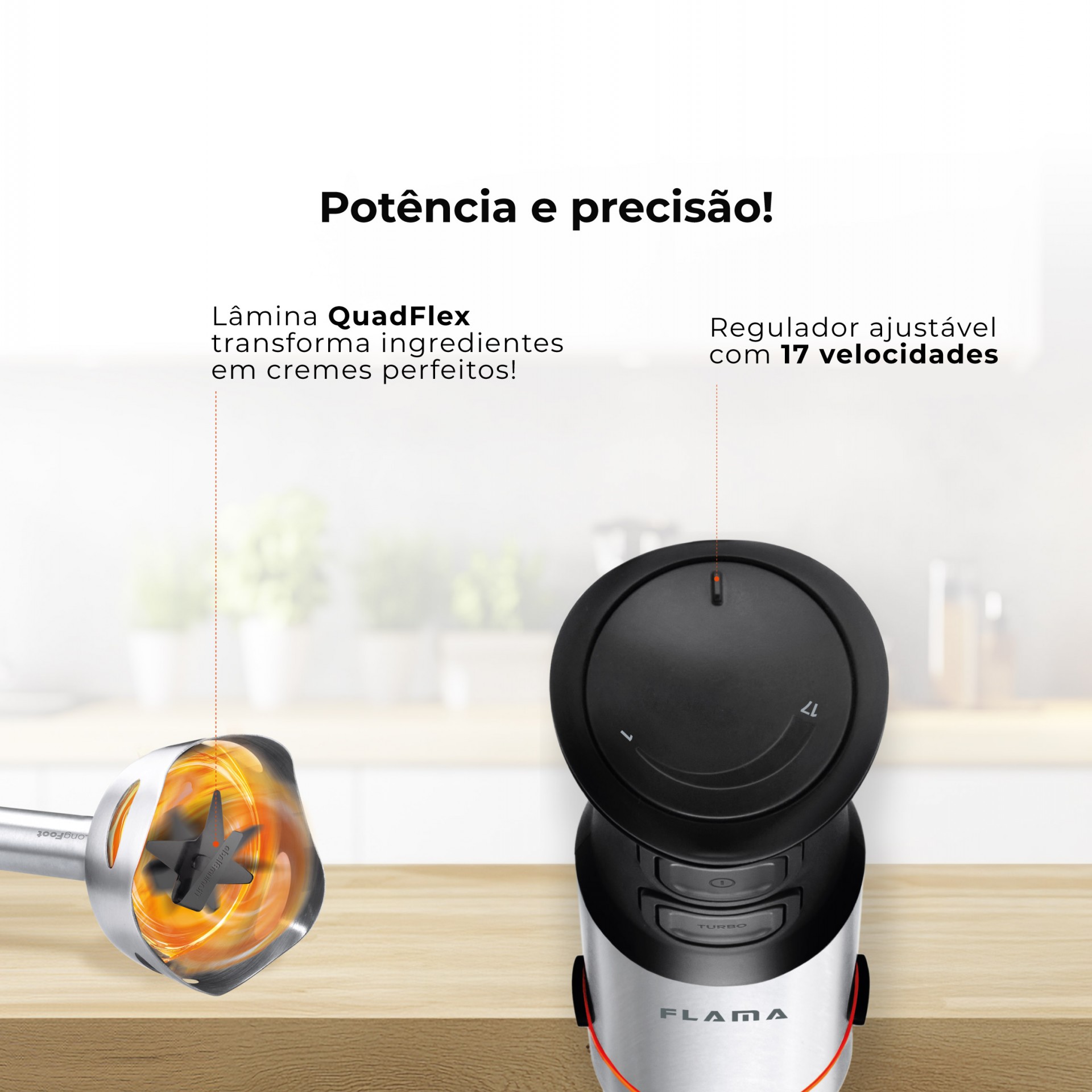 Varinha Mágica BlendPro QuadFlex LongFoot 1200W 2043FL