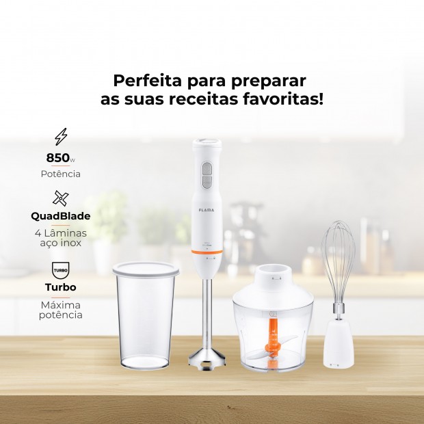 Varinha Mágica BlendEasy QuadBlade C/ Acessórios 850W 2052FL Varinha Mágica BlendEasy QuadBlade C/ Acessórios 850W 2052FL