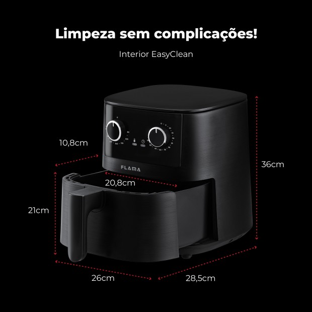 Fritadeira Sem leo Air Fryer 4.2L Preta 646FL