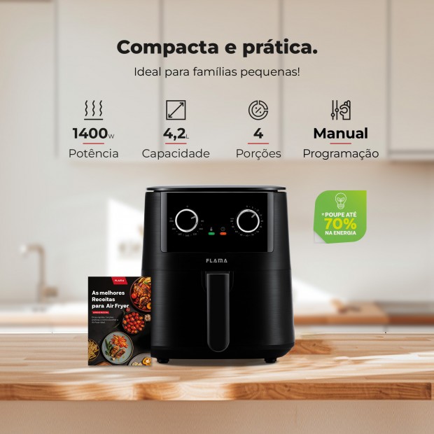 Fritadeira Sem leo Air Fryer 4.2L Preta 646FL