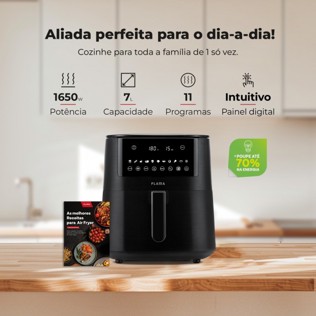 Fritadeira Sem leo Air Fryer 7L Preta 682FL