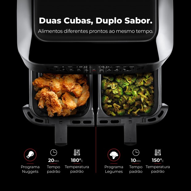 Fritadeira Sem leo Air Fryer 2 Gavetas 8L 698FL
