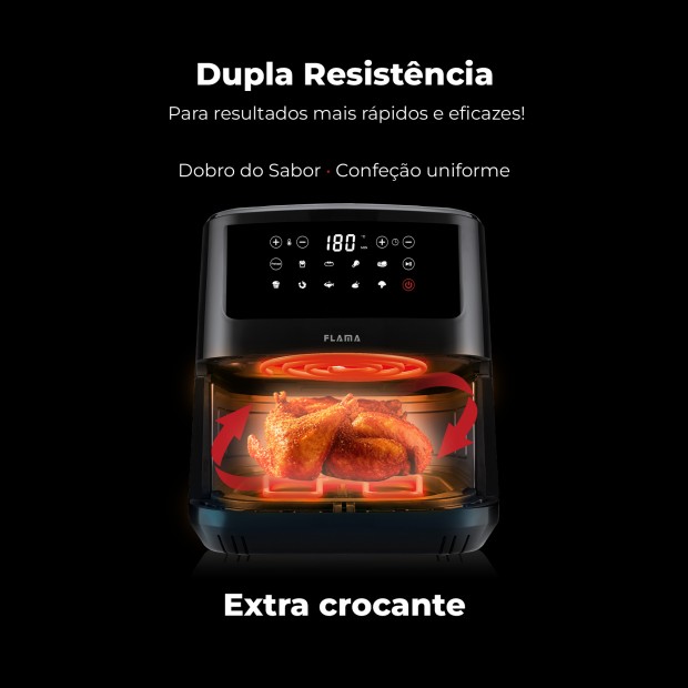 Fritadeira Sem leo Air Fryer Dupla Resistncia 692FL