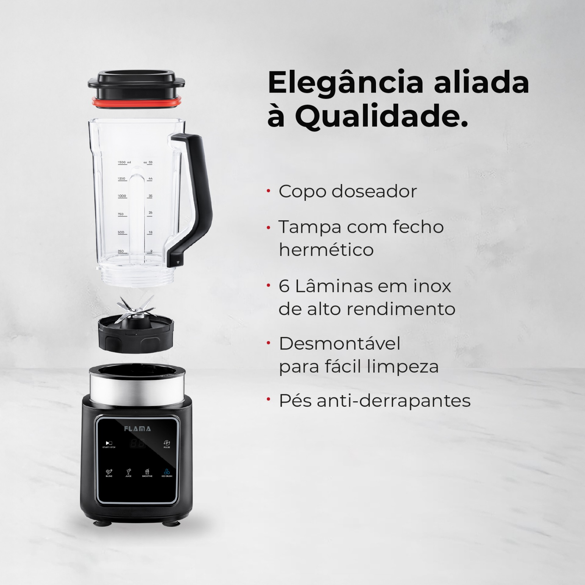 Liquidificadora Digital 1500W Com Copo Tritan 2253FL