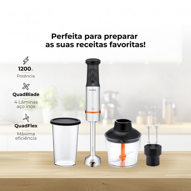 Varinha Mágica BlendPro QuadFlex C/ Acessórios 1200W 2053FL Varinha Mágica BlendPro QuadFlex C/ Acessórios 1200W 2053FL