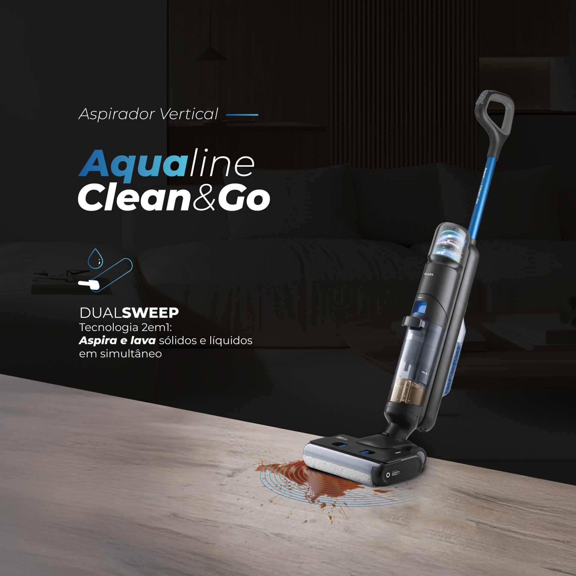 Aspirador Vertical Aqualine Clean&Go 1691FL