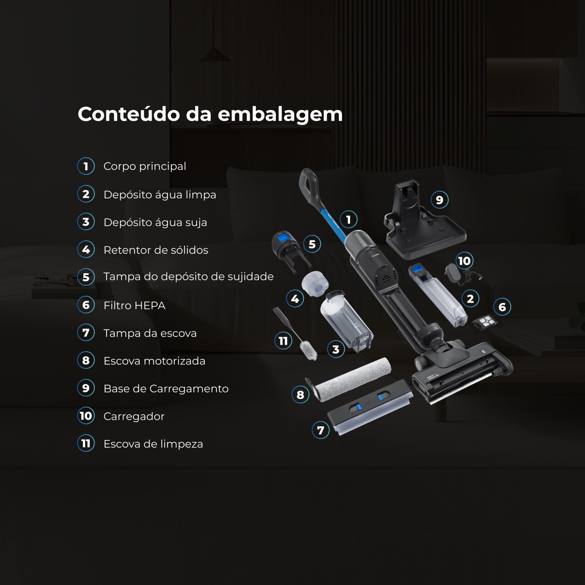 Aspirador Vertical Aqualine Clean&Go 1691FL