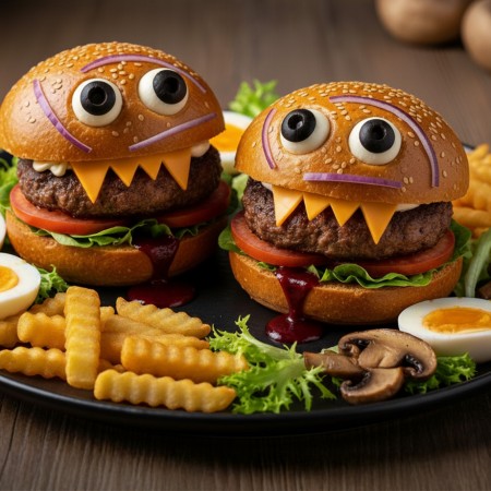 Receitas Halloween - Hambúrguer Terrorífico