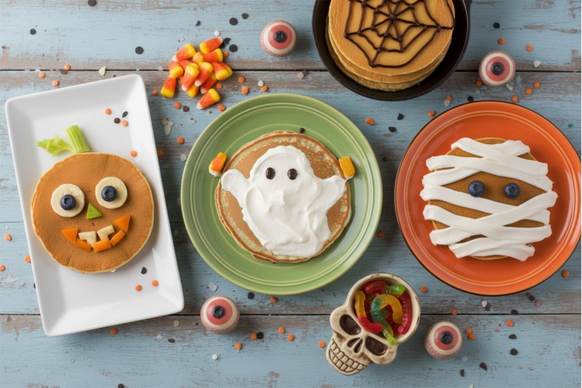 Receitas Halloween - Panquecas de Abbora Monstruosas